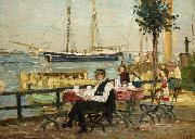 Hans Hartig Im Hafen von Neuwarp France oil painting artist